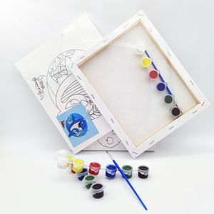 Kid Hand <span class=keywords><strong>Painted</strong></span> <span class=keywords><strong>DIY</strong></span> Acrylic Spaceman số sơn dầu canvas pinewood khung cho sơn acrylic - Product Image 2