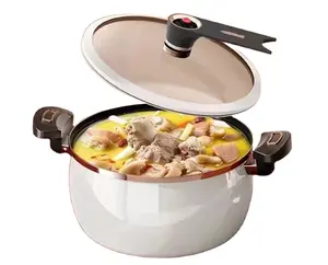 白い多機能調理鍋セット焦げ付き防止調理器具圧力鍋キッチン鍋