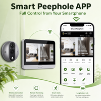 Sonnette vidéo avec caméra WiFi, alimentée à l'énergie solaire, résistante à l'eau, fonctionne sur batterie, installation facile, visionneuse de porte intelligente, 2MP HD