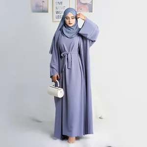 Loriya Hot Selling 2PCS Set Islamische Kleidung Dubai Abaya Muslim Kleid für muslimische Frauen Abaya Designs