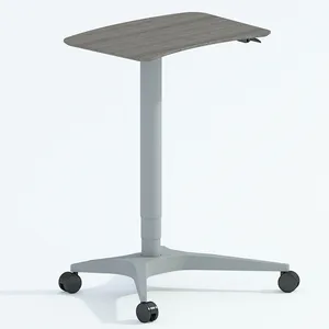 모바일 테이블 높이 조절 롤링 Lectern 노트북 워크 스테이션 공압 리프트 책상