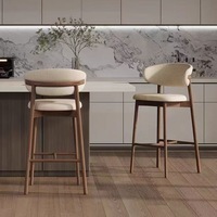 Tabouret de bar moderne en bois massif avec coussin en tissu, chaise de bar pour café, tabouret de comptoir en bois massif, chaise haute