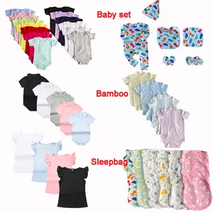 Bailey-Bán Sỉ Áo Liền Quần Trẻ Sơ Sinh Quần Áo Liền Quần Trẻ Em Vải Cotton Chải Kỹ 100% Tay Ngắn In Họa Tiết Tùy Chỉnh Màu Trơn