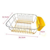 Égouttoir à vaisselle multifonctionnel DaS pour comptoir, avec revêtement jaune pour la protection de la vaisselle