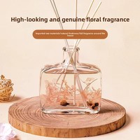 Diffuseur de parfum en verre 100 ml avec fleurs séchées naturelles, artisanal, aux huiles essentielles, sans BPA, sans alcool, pour la maison