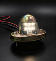 6 LED Blanches Rondes pour Plaque d'Immatriculation, 12V 24V, Étanche, Boîtier Métallique pour Camion, Remorque, Fourgonnette, Camping-car, Bus