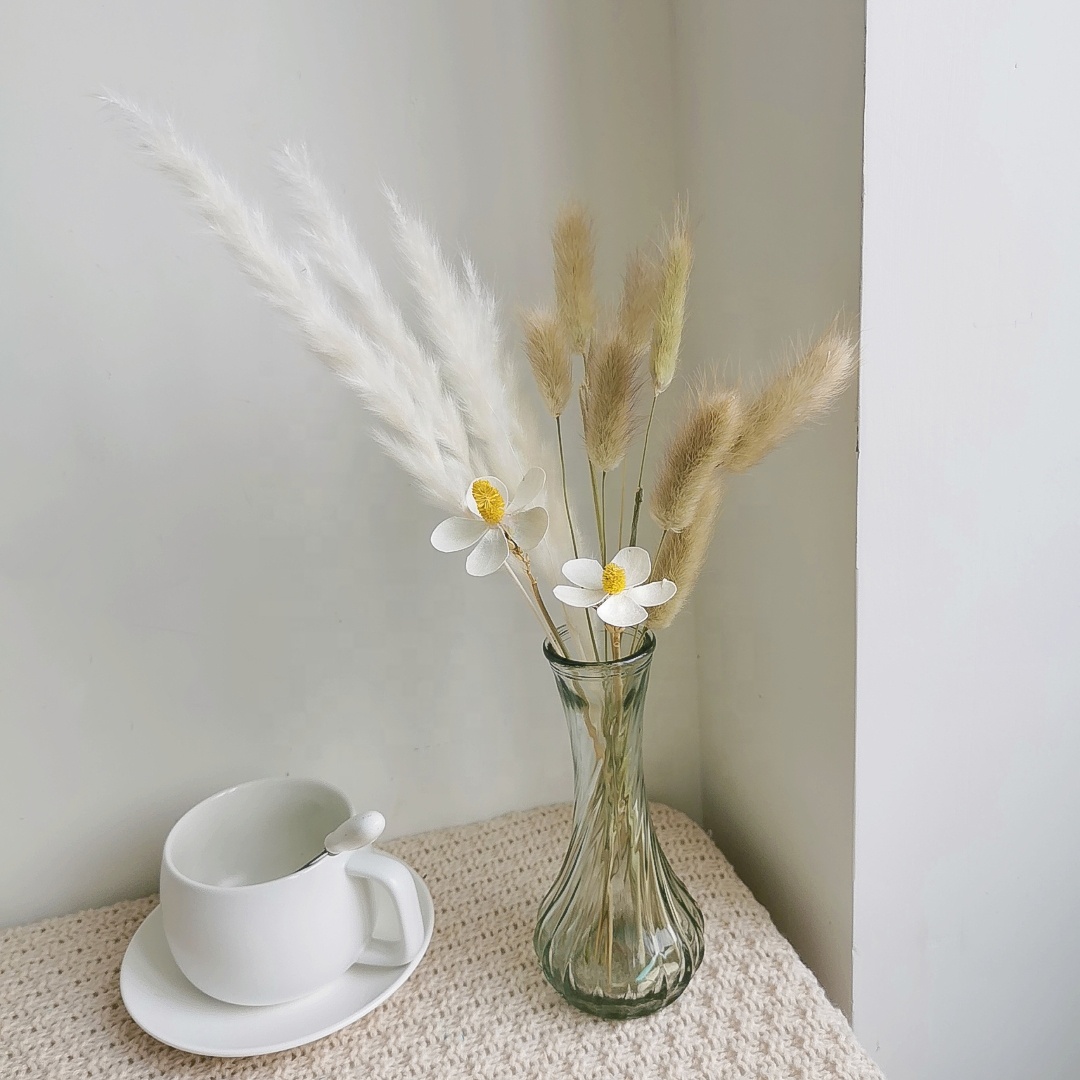 Dried flower bouquet colorful lagurus rabbit tail grass flower as bridal bouquet