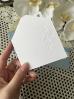 Étiquettes suspendues personnalisées découpées sur mesure avec impression couleur et logo en relief sur carton blanc premium pour marques de vêtements