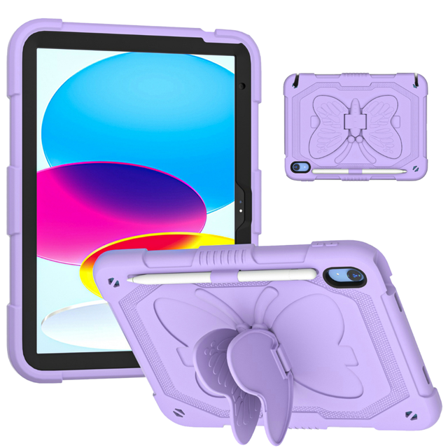 Butterfly Kickstand Case for iPad A16 11th Gen 2025 10th 10.9 Inch 2022 Pencil Holder Heavy Duty Rugged Tablet Cover