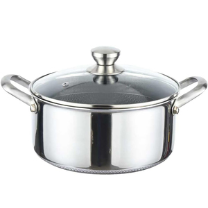 Casserole en acier inoxydable triple couche, design nid d'abeille, revêtement antiadhésif, ensemble de 6 ustensiles de cuisine en acier inoxydable - Product Image 2