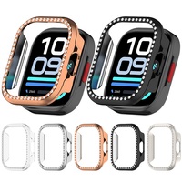 Coque de protection rigide pour Redmi Watch 6 Lite, accessoires de luxe, étui de protection pour montre intelligente en PC creux avec diamants