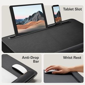 Great Roc OEM Table de tour pliable pour ordinateur portable Hot seller Bureau d'ordinateur portable pour canapé-lit avec coussin Fente pour <span class=keywords><strong>tablette</strong></span> et téléphone <span class=keywords><strong>Repose</strong></span>-poignet - Product Image 2