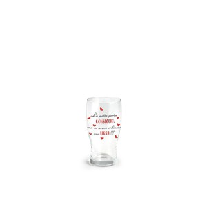 Bicchiere da Birra 40cl con Frase in Italiano e Design a Cuori per Bere Birra - Product Image 1
