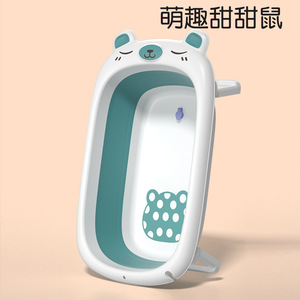 Bañera plegable para bebés, material PP de gran tamaño con sensor de temperatura para niños de 0 a 12 meses, para bañarse sentados o acostados - Product Image 5