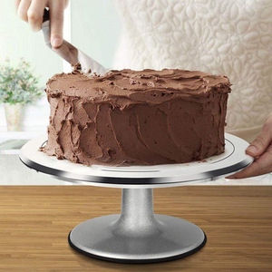 Aluminum Alloy Cake Turntable 12.2 In Diameter 5.3 In Height Cake Decorating Stand <b>Baking</b> Tool With <b>Silicone</b> Base - Product Image 2