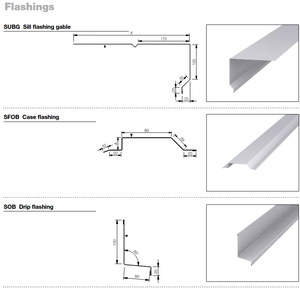 स्टील trims के लिए flashings सैंडविच पैनलों और दरवाजे खिड़कियां trims रिज कैपिंग - Product Image 5