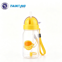 Bouteille d'eau mignonne pour tout-petits avec paille et poignée, anti-fuite, en Tritan, vente en gros, pour enfants