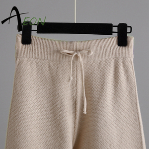 Autunno inverno nuovo Pullover a due pezzi girocollo lavorato a <span class=keywords><strong>maglia</strong></span> da <span class=keywords><strong>donna</strong></span> con pantaloni larghi Set maglione - Product Image 5