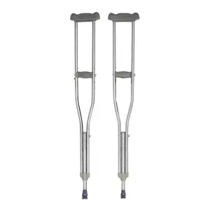 China Wholesale Comfortable Adjustable Aluminum Underarm Crutches Axillary Crutches For Injuried Elderly