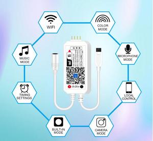 Ma thuật nhà LED Strip Điều khiển <span class=keywords><strong>Wifi</strong></span> RGB/RGBW DC12V <span class=keywords><strong>24V</strong></span> 16 triệu màu sắc âm nhạc hẹn giờ Alexa hỗ trợ điều khiển từ xa - Product Image 5