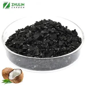 ZHULIN Manufacture 6-12 Mesh Granular Coconut Shell Activated Carbon for Gold Recovery / Refining