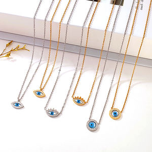 <span class=keywords><strong>Vente</strong></span> en gros <span class=keywords><strong>de</strong></span> bijoux fins en acier inoxydable personnalisés or diamant délicat oeil <span class=keywords><strong>de</strong></span> <span class=keywords><strong>diable</strong></span> turc pendentifs et breloques dames collier ras du cou - Product Image 1