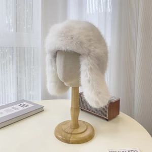 Bleu Faux Sable Velvet Thunderbolt Hat Ski Froid Chaud Protection des Oreilles Chapeau Rembourré et Épaissi - Product Image 6
