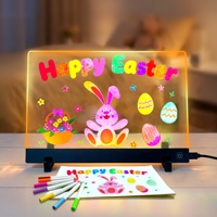 Tableau lumineux LED DIY, tableau effaçable à sec avec support, jouet cadeau pour peinture et croquis, tableau de dessin lumineux pour enfants et adolescents