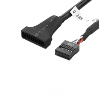 Kabel Adaptor USB 3.0 USB 2.0 20-Pin Male 9-Pin Female Bahan PVC 15cm Konduktor CCA 6Gb/s Panel Depan Motherboard PC Stok Tersedia