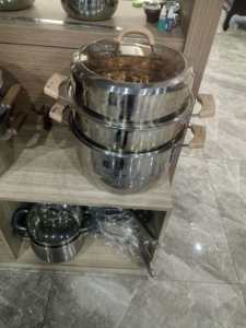 หม้อสแตนเลส 304 พร้อมฝาแก้วนิรภัยแบบหนา สำหรับใช้ในครัวเรือน ไม่มีสารเคลือบผิว ใช้สำหรับนึ่งอาหาร - Product Image 3