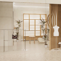 JJH Full-Shop Design Vitrine de sacs à main pour femmes Présentoir de sacs à main de luxe Marques célèbres Rangement de meubles Étagère en bois