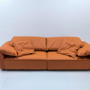 Sofá Reclinable Manual de Cuero con Consola y Portavasos, Muebles para Sala de Estar - Product Image 3