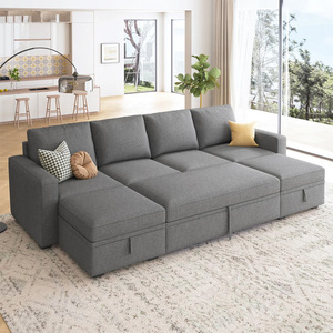European Popular Dark Gray Convertible Living Room <strong>Sofa</strong> Folding <strong>Sofa</strong> <strong>Bed</strong> Soft Velvet Up-holstered <strong>Sleeper</strong> Couch <strong>with</strong> Storage - Product Image 5
