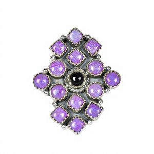 Handmade Sparkling Opal Black Onyx Sterling Silver <b>Adjustable</b> <b>Ring</b> Natural Gemstone Jewelry for Women Wholesale - Product Image 1