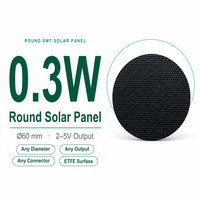 Layanan OEM ODM Panel Surya SMT Bulat 60mm 0.3W 0.5W 1W 2W 5V 6V 9V untuk Lampu Lalu Lintas Lampu Jalan Lampu Lanskap