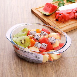 Plat de Cuisson en Verre HXGLASS Grande Vente Plat à Rôtir en Verre Ovale <span class=keywords><strong>Poisson</strong></span> 1.6L 3.5L Plat de Cuisson en Verre Trempé Plat à Gratin avec Couvercle - Product Image 4