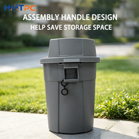 Grands fûts de stockage empilables en plastique HDPE avec couvercles et poignées pour l'élimination des déchets en extérieur