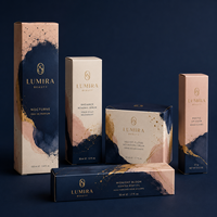 Boîte d'emballage pliable en carton rigide noir mat avec logo personnalisé de qualité supérieure pour cosmétiques et parfums