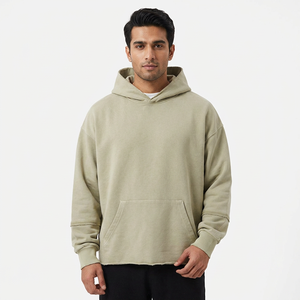 Sweat à capuche unisexe en molleton épais 100% coton brodé, idéal pour l'hiver, fabriqué au Pakistan - Product Image 1