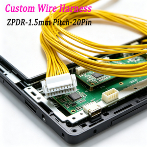 Kabel OEM ODM JST ZPDR-20V-S 1.5mm Dua Baris 20Pin 24AWG Konduktor Tembaga Berlapis Timah Panjang Kustom Kabel Sinyal Daya - Product Image 1