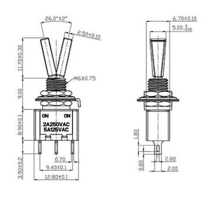 สวิตช์ร็อคเกอร์รีเซ็ตอัตโนมัติ 250V 5A วัสดุ ABS 2 ทิศทาง ล็อคตัวเองได้ สำหรับรีโมทคอนโทรล - Product Image 1