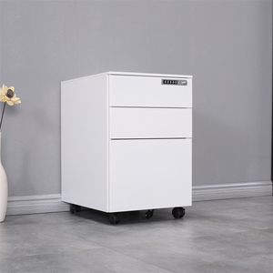 Minimalist White 3 <b>Drawer</b> Steel <b>Filing</b> Cabinet with Code Lock for Home Office - Product Image 4