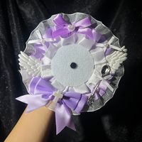 Tempat Penyimpanan Badge Lolita dengan Renda dan Pita, Tempat Badge Sayap Malaikat, Aksesoris Dekorasi Itabag Buatan Tangan untuk Pin Tombol 58mm 65mm