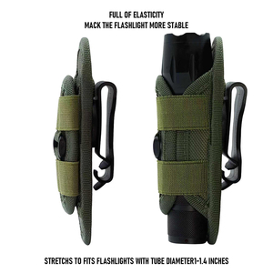 छोटे शुल्क बेल्ट मोंडल टॉर्च, बाहरी गतिविधियों के लिए 360 डिग्री रोटेशन क्लिप के साथ खुला शीर्ष सामरिक फ्लैशलाइट पाउच - Product Image 5