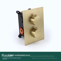 Robinet de douche mural dissimulé à double poignée en laiton avec cartouche céramique, eau chaude/froide, design moderne pour salle de bain