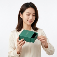 Boîte cadeau magnétique de luxe pour bijoux, emballage rigide en carton avec tiroir pour expédition et vente au détail