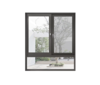 Ventana de baño corrediza de vidrio de aluminio pequeña moderna Nuevos diseños Características impermeables Apertura horizontal Aleación de aluminio duradera