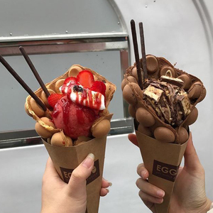 قابلة لإعادة التدوير آمنة على الغذاء وجبة خفيفة في الشوارع حامل وافل بيض ورق تغليف مخروطي رقاقة بيض فقاعات صندوق حاوية طعام للوافل - Product Image 3