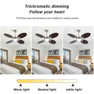<b>Ceiling</b> <b>Fan</b> Light 42 Inch Led With Acrylic Lampshade Modern Minimalist Living Room Commercial Use - Product Image 5