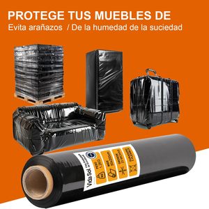 <span class=keywords><strong>Film</strong></span> étirable souple LIFE <span class=keywords><strong>SOL</strong></span> PE pour emballage, noir, 4 rouleaux, épaisseur 23 microns, durable, polyvalent, barrière protectrice, qualité machine - Product Image 6